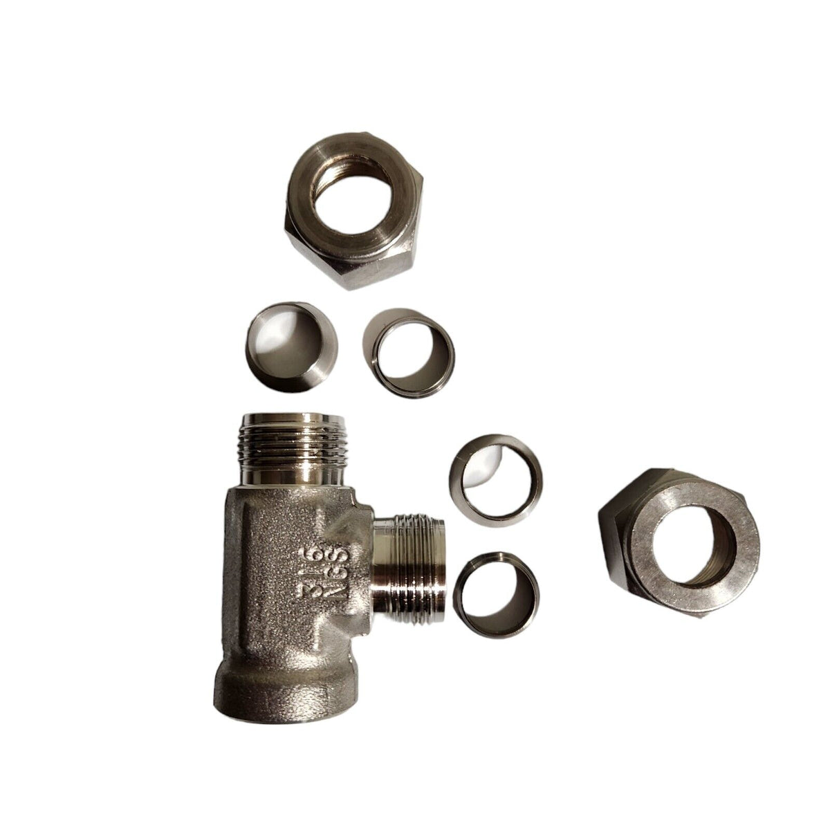 Swagelok SS-810-3TFT Run Tee Fittings, 1/2" Tube x 3/8" FNPT (5 pcs, New Open Box) - Photo 2