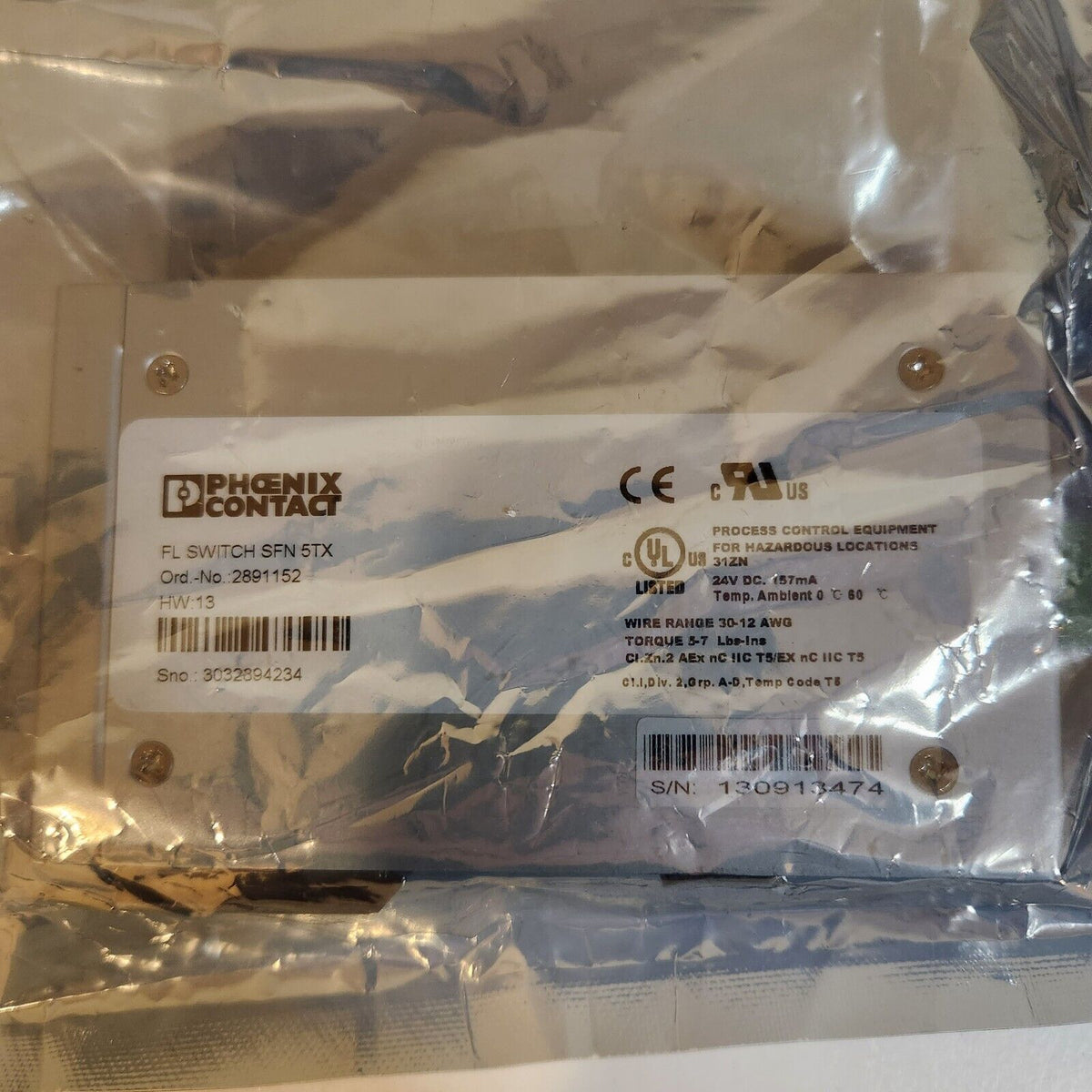 Phoenix Contact 2891152 FL Switch SFN 5TX Ethernet Switch (New) - Photo 2